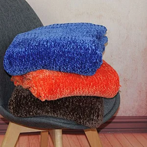 100% Polyester Sofa Decorative Knitted Chenille Throw