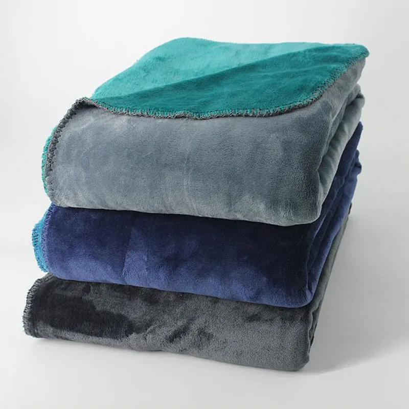 100% Polyester Two Tone Flannel Fleece Blanket