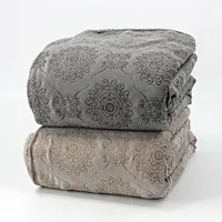 100% Polyester Double Layer Embossed Micro Plush Sherpa Blanket