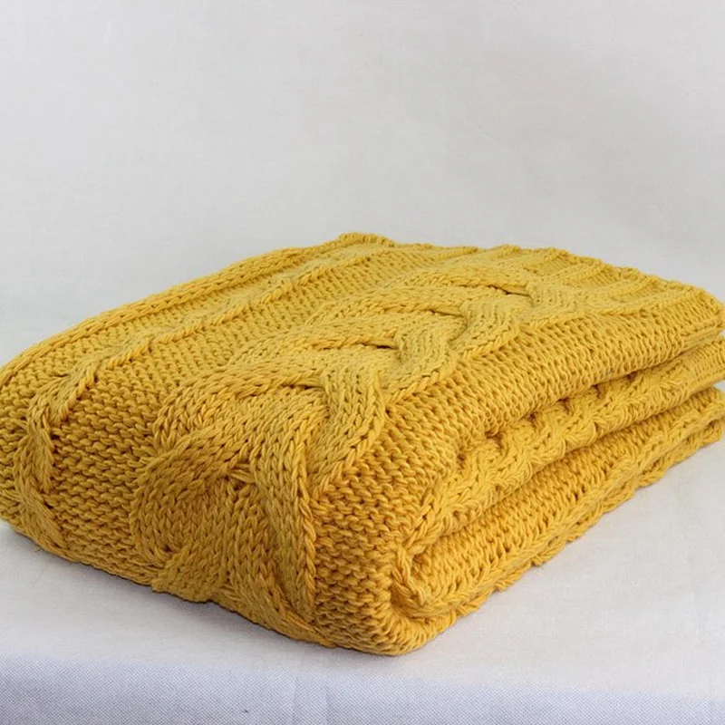 100% Acrylic Hot Selling Bed Use Cable Knit Throw