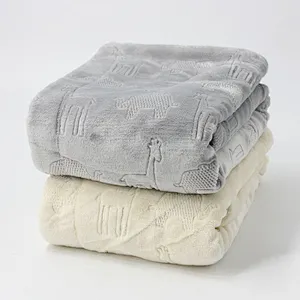 100%Polyester China Wholesale Brushed 2 Layers Super Soft  Plush Sherpa Korean Minky Baby Blanket