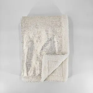 100% Polyester Soft Foil Printed Micro Plush Mink Sherpa Blanket