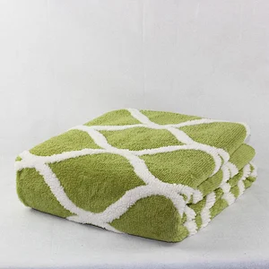 100% Polyester Jacquard Geo Soft Sherpa Comforter Blanket