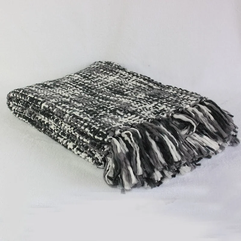 100% Acrylic Spring Autumn Sofa Knit Blanket Turkish