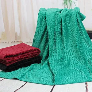 100% Polyester  Embossed Micro Plush Soft Throw Blanket