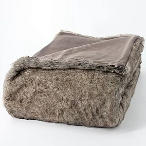 BSCI Audited Best Selling Soft Handle Melange Faux Fox Fur Blanket