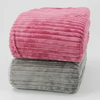 100% Polyester Stripe Flannel Fleece Heavy Blanket for Winter