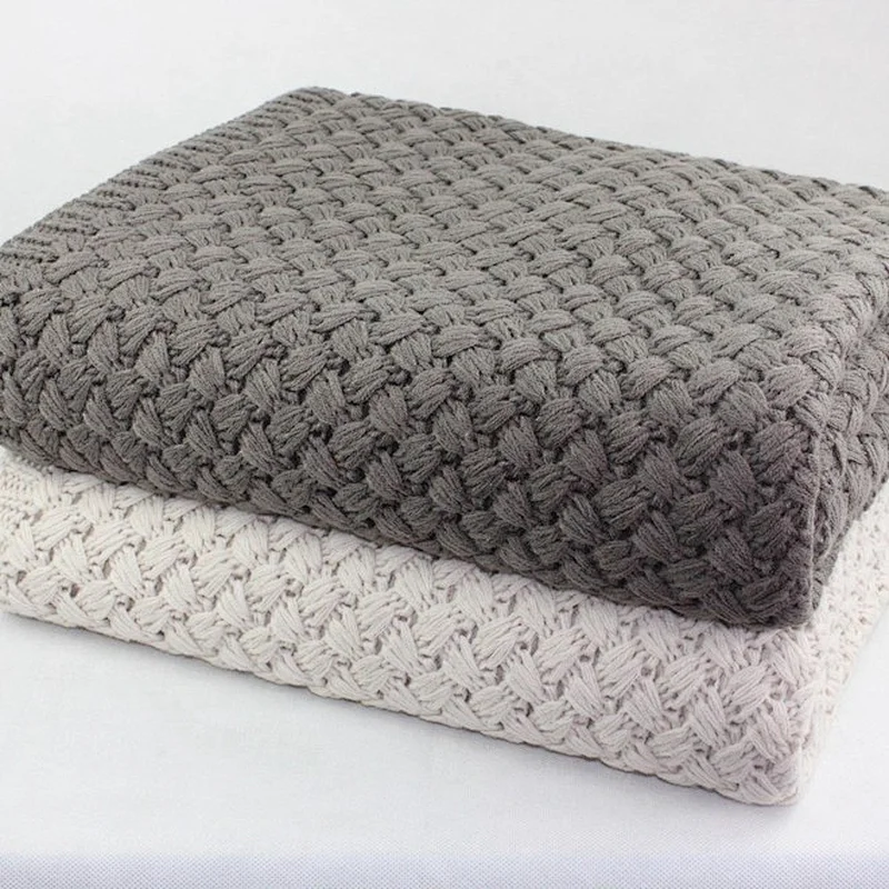 100% Acrylic Winter Heavy Chunky Sofa Decorative Knitting Throw Blanket