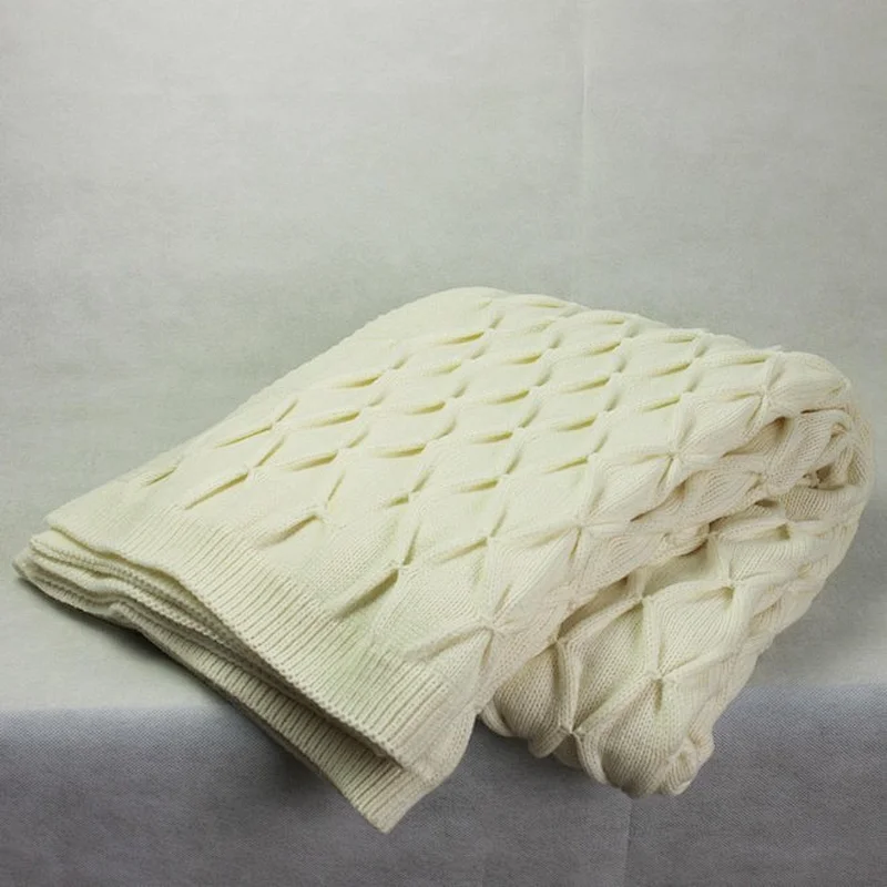 100% Acrylic 3D  Sofa Decorative  Super Soft Luxury Knit Throw Blanket