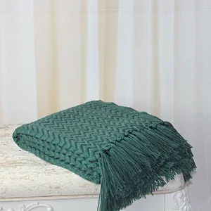 100% Acrylic Knit Soft Plain Color Blanket for Promotion