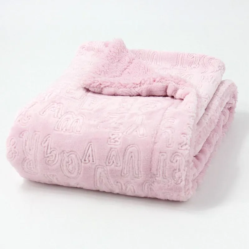 100% Polyester BSCI Wholesale Soft  Embossed Flannel fleece Baby Blanket