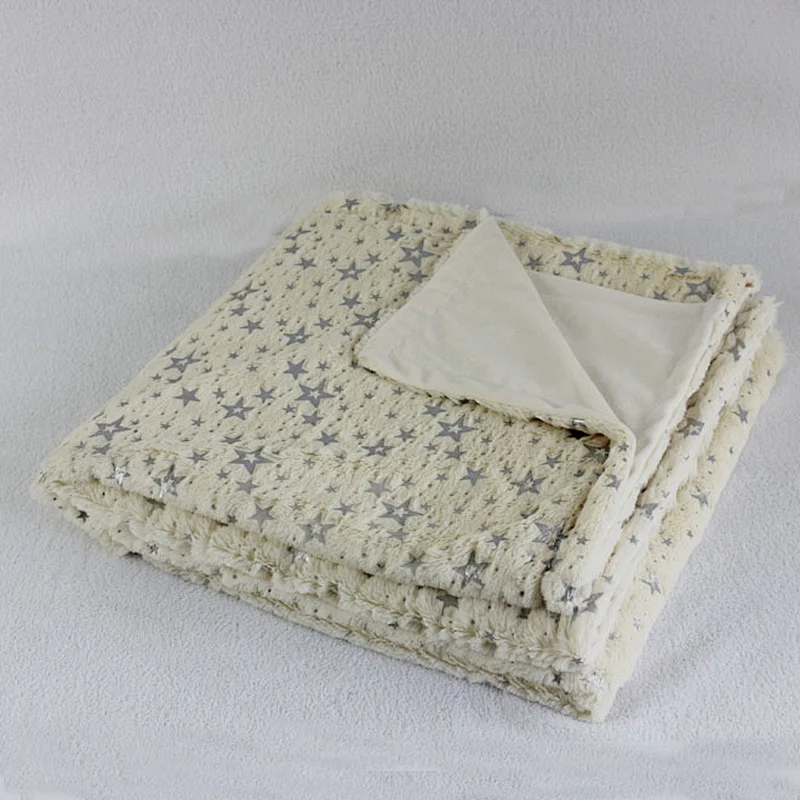 100% Polyester Foil Print Home Bed Sofa PV Fur Throw