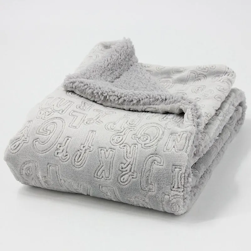 100% Polyester BSCI Wholesale Soft  Embossed Flannel fleece Baby Blanket