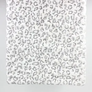 100% Polyester Leopard Printed Spandex Rabbit Faux Fur Blanket