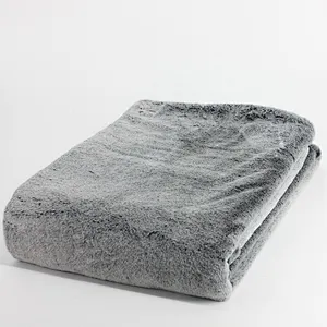Bottom Printed Polyester Long Pile Luxury Faux Fur Blanket