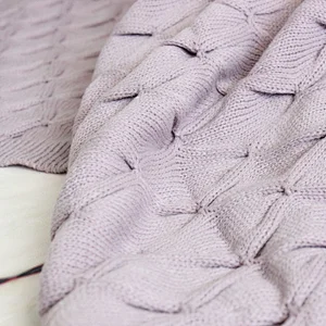 100% Acrylic 3D  Sofa Decorative  Super Soft Luxury Knit Throw Blanket