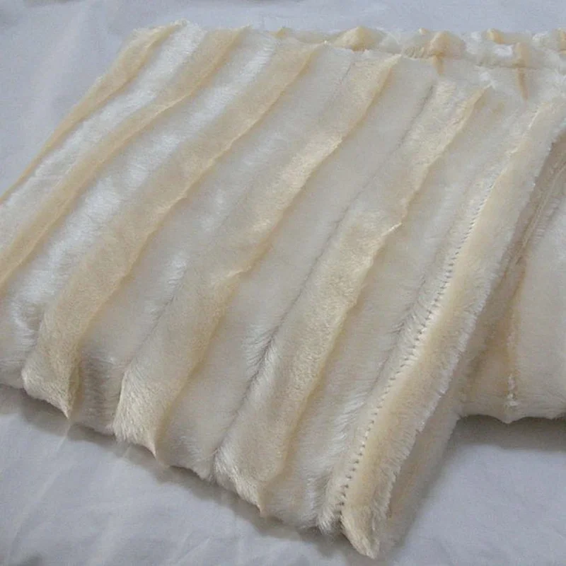 100% Polyester Air Brushed Strip PV Fur Blanket