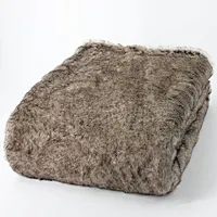 BSCI Audited Best Selling Soft Handle Melange Faux Fox Fur Blanket