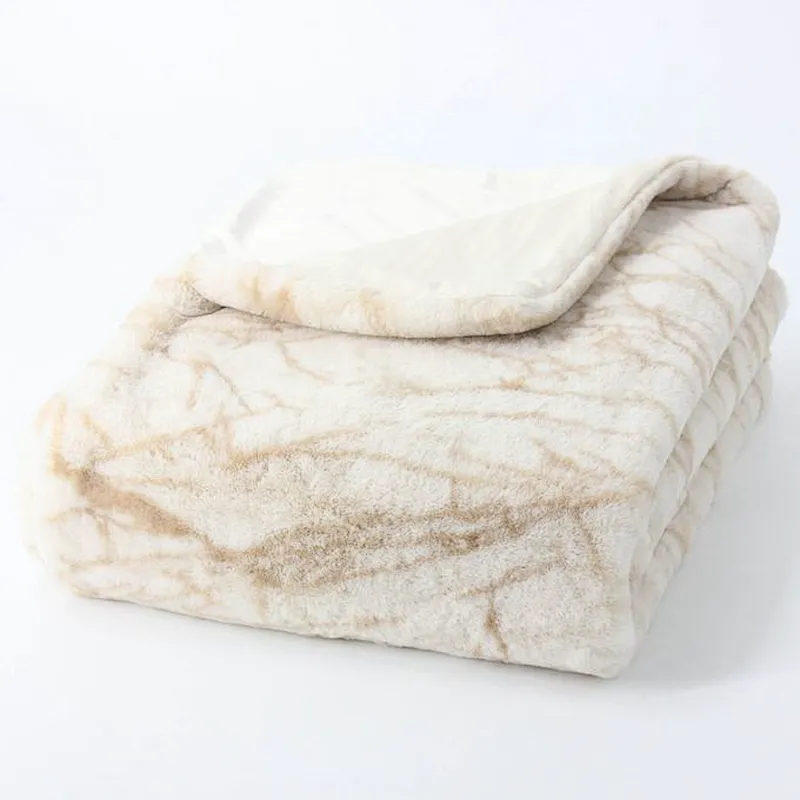 Printed Luxury Super Soft Rabbit Fur Blanket