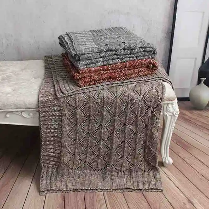 100% Acrylic Sofa Decorative Chunky Knitted Cable Throw
