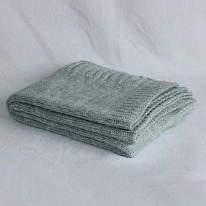 100% Acrylic Sofa Decorative Soft Melee Knitted Blanket