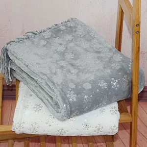 100% Polyester Soft Foil Print Flannel Fleece Blanket