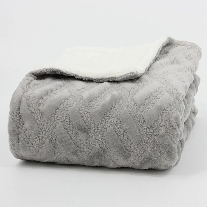 100%Polyester 2 Layers Super Soft  Plush Mink Sherpa  Quilted Blanket