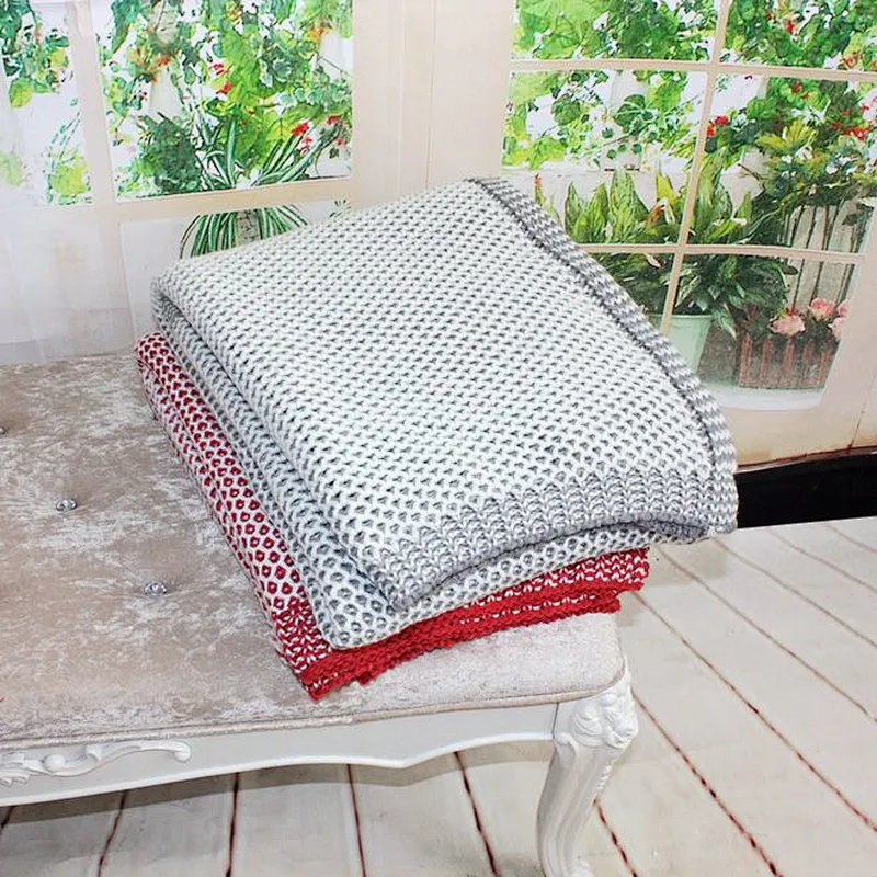 3D 100% Acrylic Sofa Decorative Soft Jacquard Knitted Throw