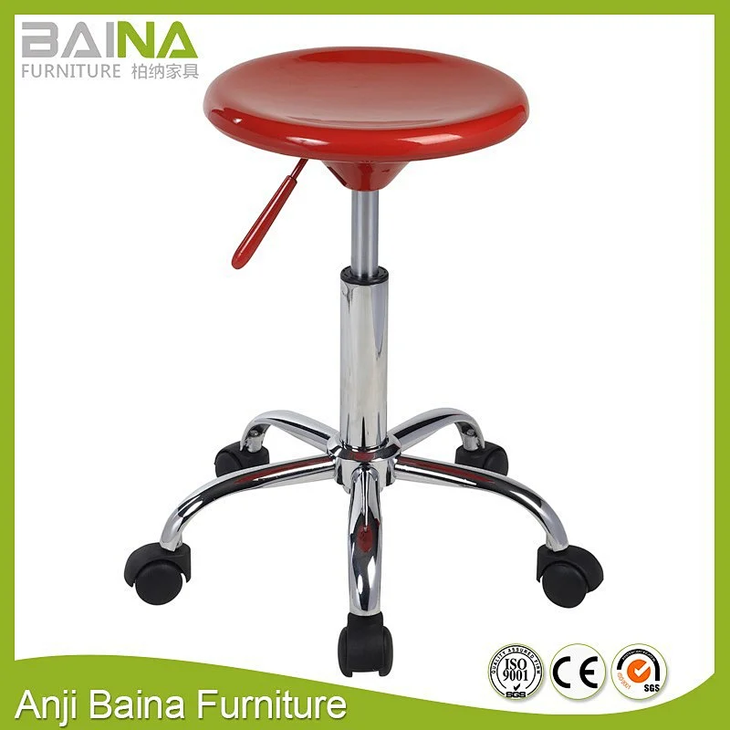 ABS plastic round stool with wheels