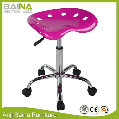 Cheap ABS plastic tractor chrome task stool mobile swivel office chair with wheels