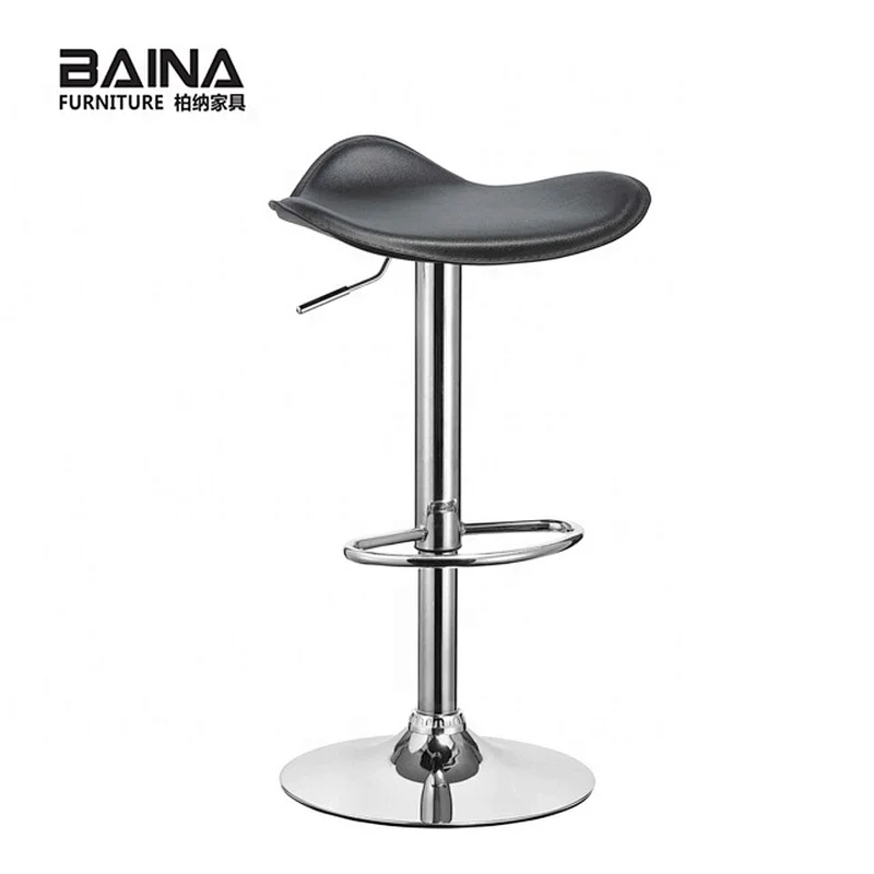 Cheap backless PVC bar stool chair with chrome base