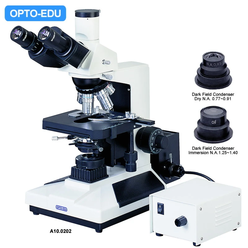 OPTO-EDUA10.0202 Microscope à fond noir, lampe halogène 12V50W