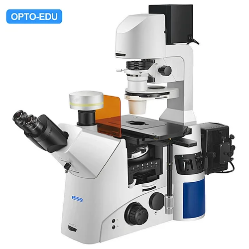 Inverted Fluorescent Microscope, Manual, Semi-APO, BF+PH+FL, DF/PL/DIC