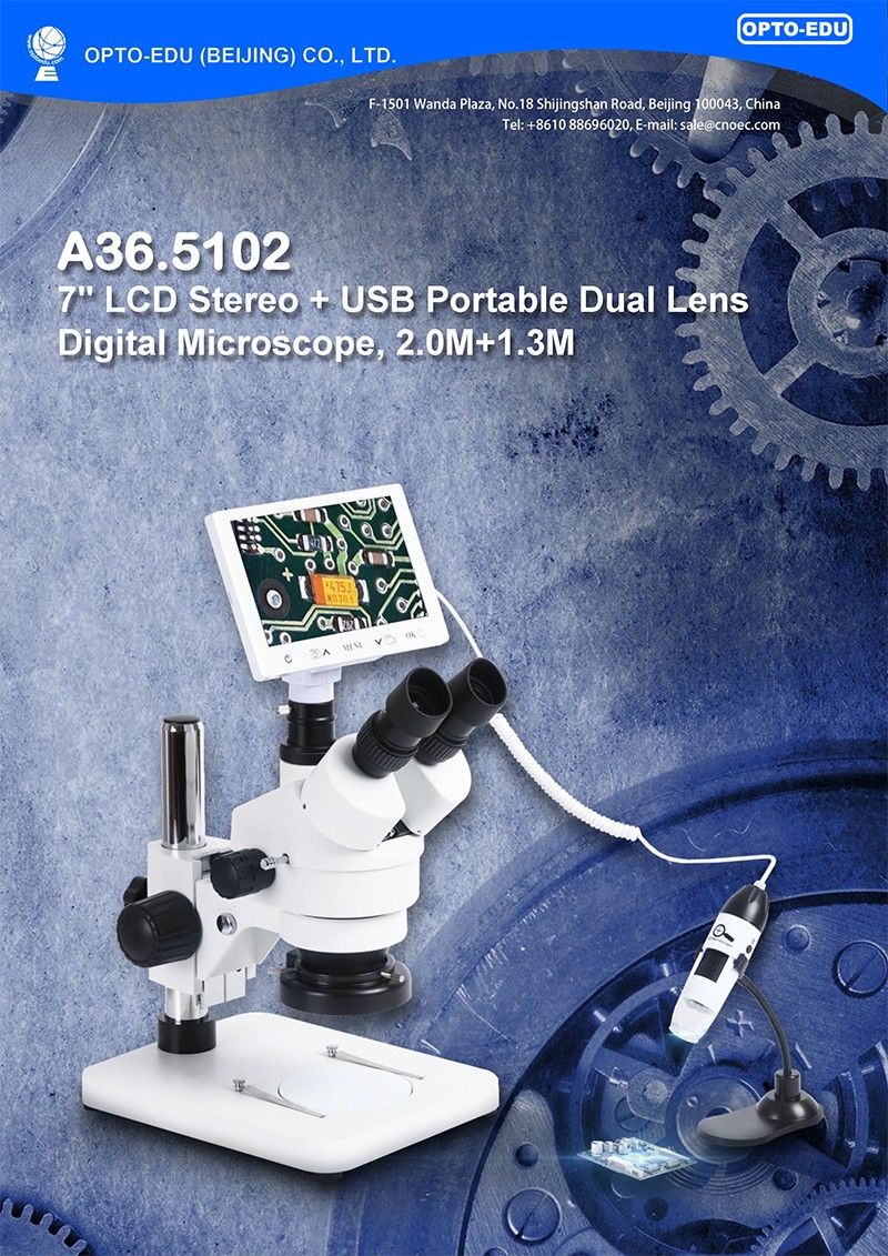 OPTO-EDU A36.5102 7 LCD Stéréo + USB Microscope Numérique