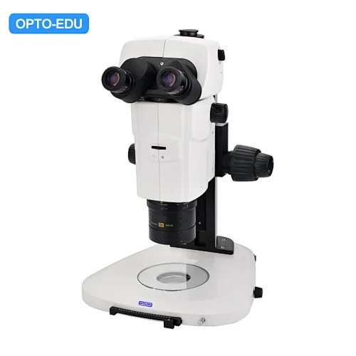 Parallel Zoom Stereo Microscope, 0.75x-13.5x, 1:18, APO, Bottom Light
