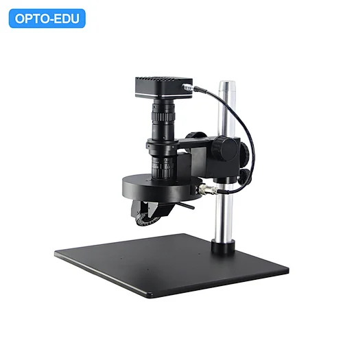Microscópio de vídeo com zoom de rotação automática 2D/3D, luz dupla
