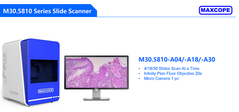 OPTO-EDU M30.5810-4 Scanner de lames de microscope entièrement automatique,  numérisation de 4 lames