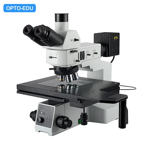 Microscópio metalúrgico, refletir e transmitir luz