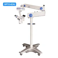 Operating Microscope, Dual Head, Manual Step Zoom, 6x10x16x, 6 Function Foot Switch, For Orthopedics, Hand, Chest, Burn And Plastic Surgery, Andrology, Genitourinary, Animal Anatomy