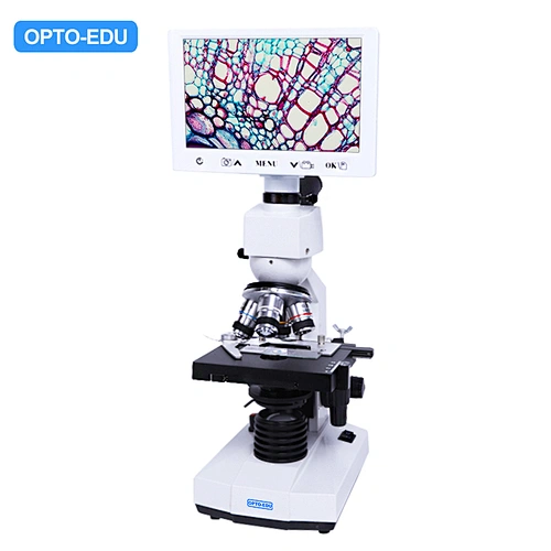 7" LCD Biological Dual Lens Digital Microscope, 2.0M, Teaching Head Teaching Head