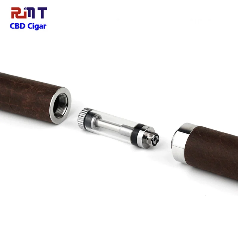 CBD Cigar for CBD Oil or THC Oil Ceramic Coil Cartridge Vape Pen with 900mAh 510 thread Battery use Wooden Box