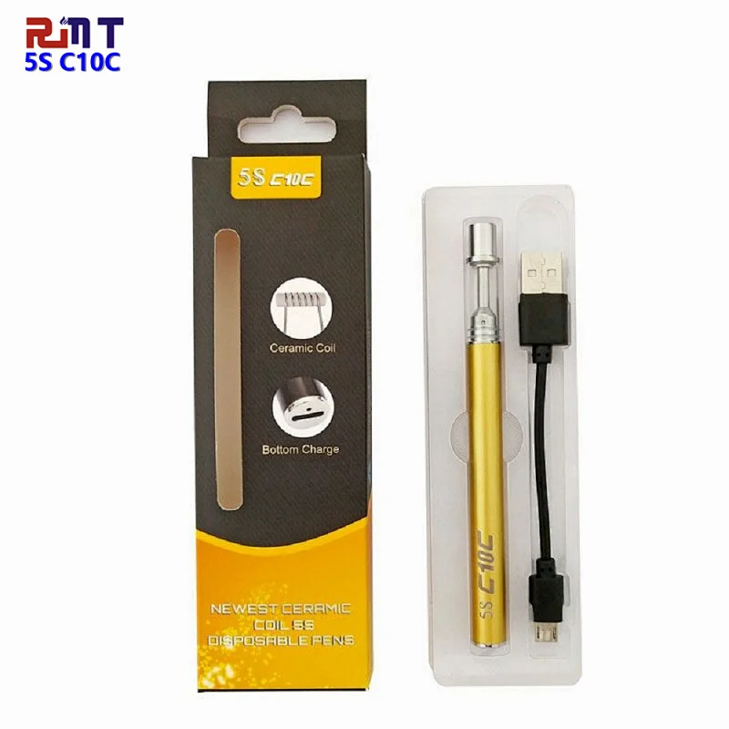 5S C10C Disposable CBD Oil Vape pen with Rechargeable 380mAh Battery Disposable CBD Ceramic Coil Cartridge Vape pen