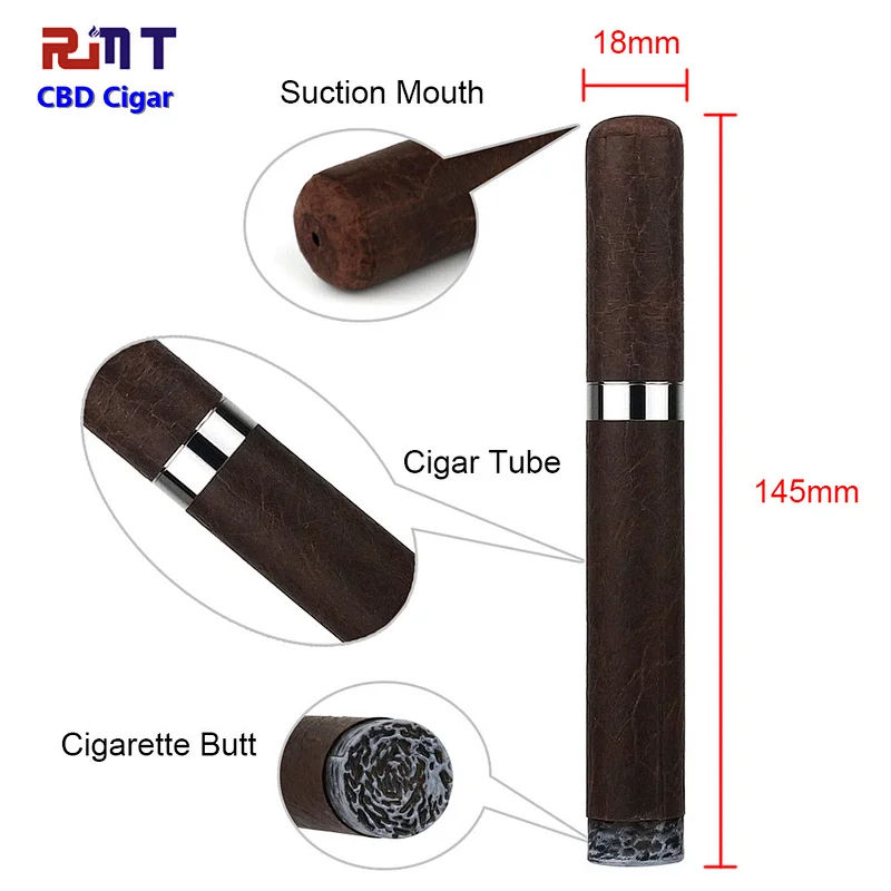 CBD Cigar for CBD Oil or THC Oil Ceramic Coil Cartridge Vape Pen with 900mAh 510 thread Battery use Wooden Box