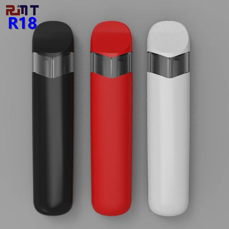 R18 CBD Disposable vape pod pen Clear Window Close System Creamic coil POD OEM ODM factory