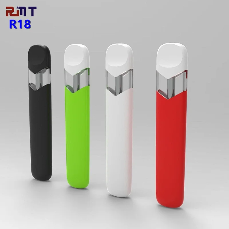 R18 CBD Disposable vape pod pen Clear Window Close System Creamic coil POD OEM ODM factory