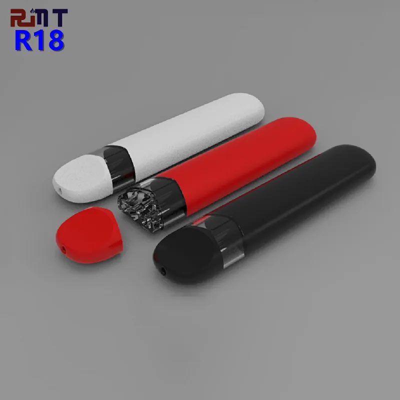 R18 CBD Disposable vape pod pen Clear Window Close System Creamic coil POD OEM ODM factory