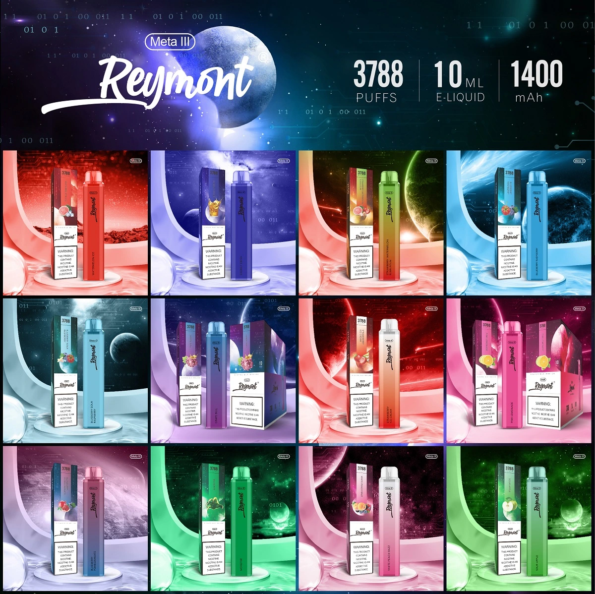 Reymont Meta, Reymont 3788, 3788 Puffs, Mesh Coil, 21350 Battery, 12ML Capacity, Reymont Vape, Reymont Disposable, Reymont Electronic Cigarette, Disposable Vape pen, Reymont Brand