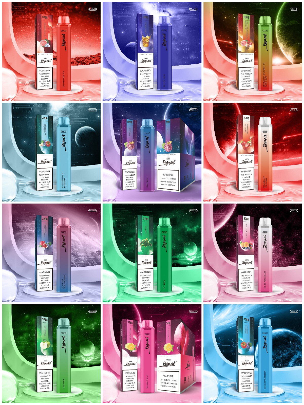 Reymont Meta III, Reymont 3788, 3788 Puffs, Mesh Coil, 21350 Battery, 12ML Capacity, Reymont Vape, Reymont Disposable, Reymont Electronic Cigarette, Disposable Vape pen, Reymont Brand
