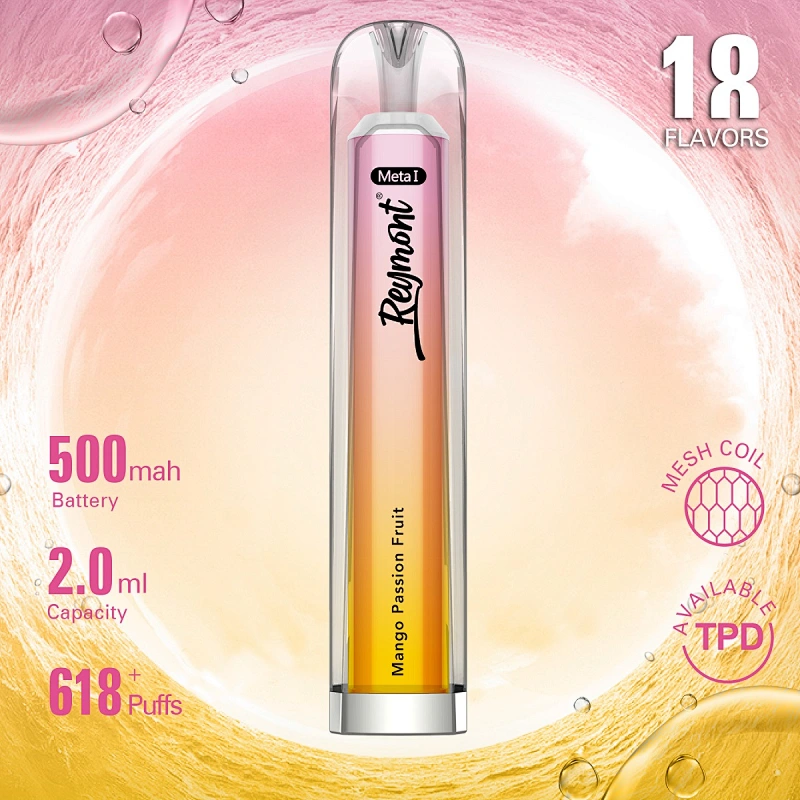 Reymont Meta I, Reymont 618, 618 Puffs, Reymont Vape, Reymont Disposable, Reymont vape pen, Disposable Vape pen, Disposable Electronic Cigarette, Reymont Electronic Cigarette, Mesh Coil, Reymont Crystal, Reymont TPD Available