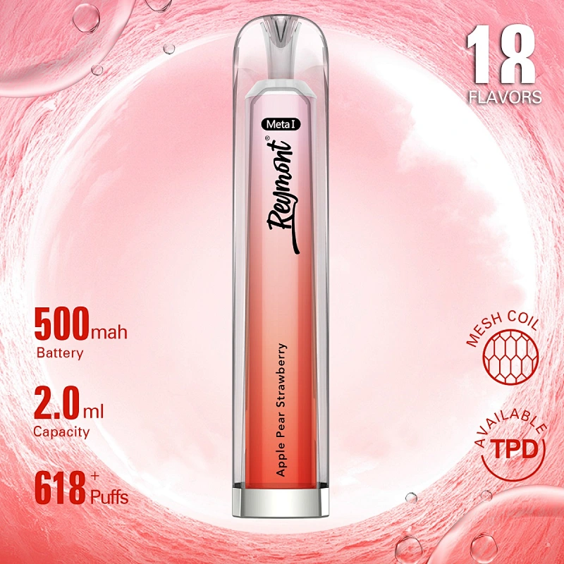Reymont Meta I, Reymont 618, 618 Puffs, Reymont Vape, Reymont Disposable, Reymont vape pen, Disposable Vape pen, Disposable Electronic Cigarette, Reymont Electronic Cigarette, Mesh Coil, Reymont Crystal, Reymont TPD Available